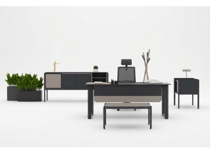 Arbeitszimmer Set Schreibtisch Büroschrank Kommode Couchtisch Antrazhit