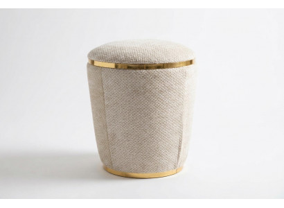 Beiger Holz Pouf modern dekorativ vielseitig Sitzhocker