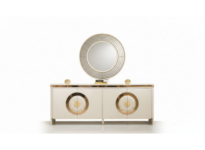 Konsole mit Spiegel in Beige aus Holz modern elegantes Design