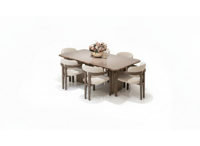 Esszimmer-Set aus Holz in Beige modern elegant mit Esstisch