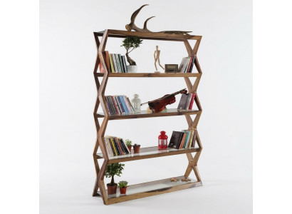 Elegantes braunes Holzregal für moderne Verkaufsräume