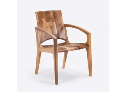 Brauner Holzstuhl modern elegant für Esszimmer und Büro