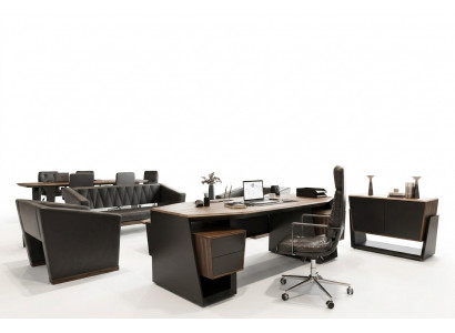 Arbeitszimmer-Set Braun Holz modern Stilvoll Büro Möbel