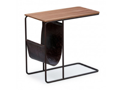 Beistelltisch aus Holz und Metall in Braun modern eleganter Stil