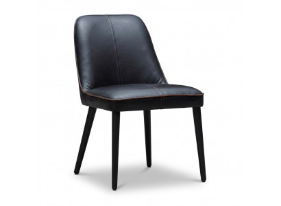 Schwarzer Holzstuhl modern elegant für Esszimmer und Büro