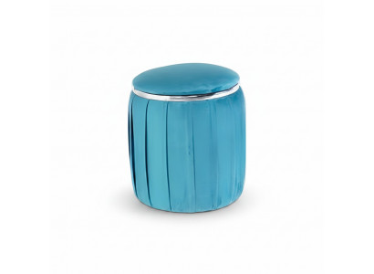 Blauer Holz Hocker modern, stilvoll, kompakt für Wohnzimmer und Flur