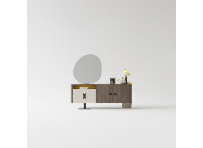 Konsole mit Spiegel aus Holz in Braun modern eleganter Stil