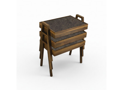 Couchtisch-Set aus Holz in Braun modern elegant