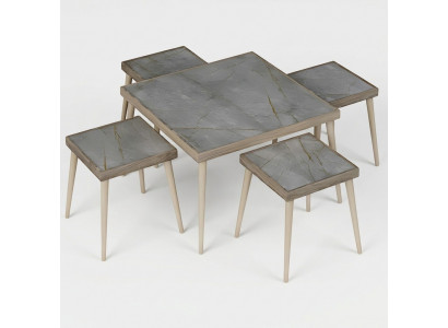 Modernes Wohnzimmer-Set Grau aus Holz und MDF