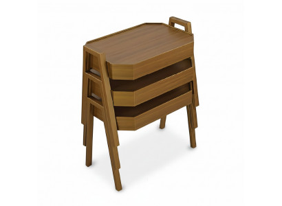 Elegantes braunes Holz Couchtisch-Set modern und stilvoll
