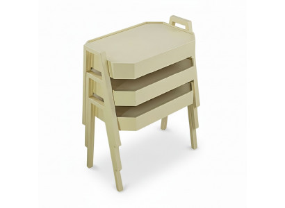 Couchtisch-Set aus Holz in Beige modern elegant