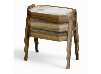 Elegantes braunes Holz Couchtisch-Set modern stilvoll