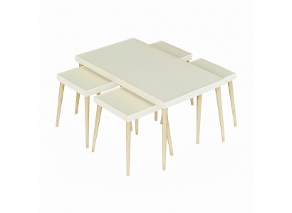 Beiger Holztisch im modernen Design mit stilvoller Optik