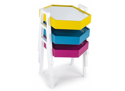Mehrfarbiges Holz Couchtisch-Set modern und stilvoll