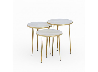 Moderner Beiger Couchtisch aus Holz und Edelstahl