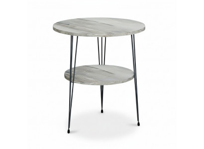 Beistelltisch aus Metall in Grau modern eleganter Wohnstil