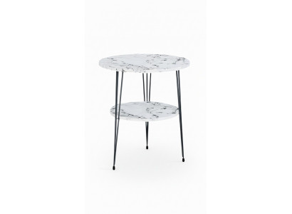 Beistelltisch aus Metall in Weiß modern eleganter Wohnstil