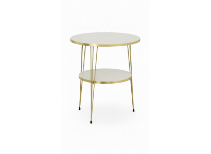 Beistelltisch aus Metall in Beige modern elegant