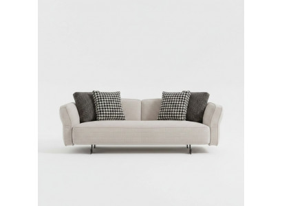 Modernes beiges Textil-Sofa 3-Sitzer aus Holzrahmen