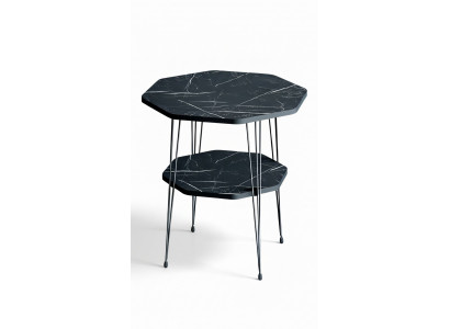 Schwarzer Metall-Beistelltisch im eleganten Design