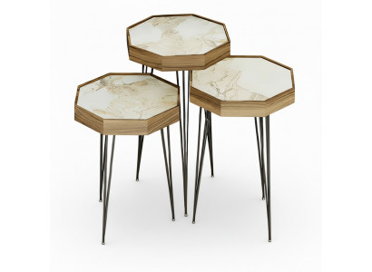 Beistelltisch Holz Beige Modern Elegant