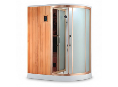 Saunakabine Dusche mit Sauna Dampfsauna Wellnesskabine Kombisauna 172x110 cm