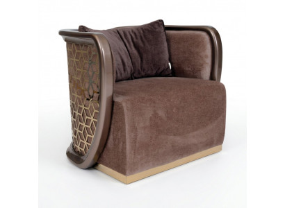 Moderner brauner Stoffsessel im eleganten Design