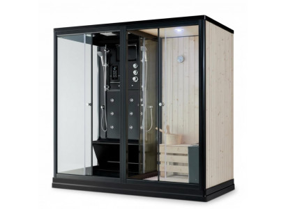 Trockensauna Lichtsauna Sauna Saunakabine Saunaraum Massivholzsauna 220x120 cm