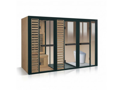 Saunaraum Saunakabine Trockensauna Dusch-Sauna-Kombination 300x120 cm