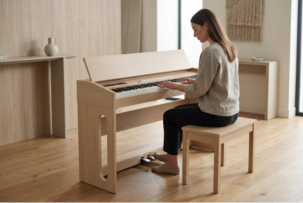 Digitální klavír pro domácnost Klávesnice digitální 130cm Světle hnědá