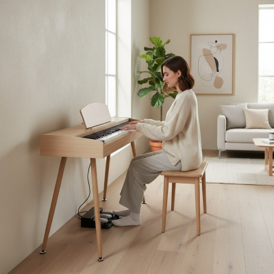 Digitální klavír pro domácnost Klávesnice digitální 135cm Světle hnědá