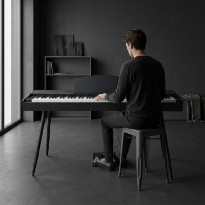 Digitální stage piano v hnědé barvě do domácnosti