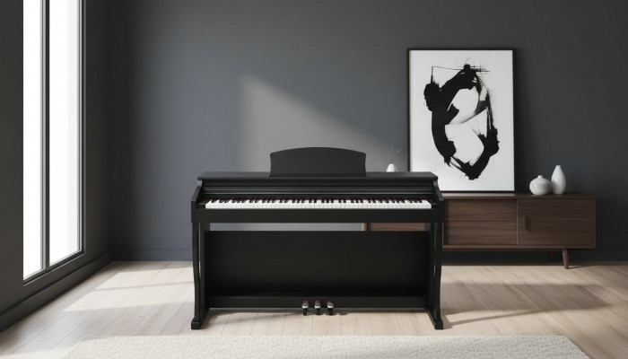 Černý digitální stage piano lesklé piano do domácnosti
