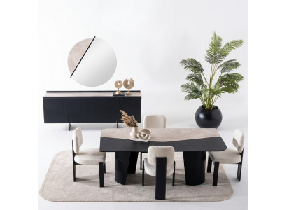 Mehrfarbiges Holz Esszimmer Set mit Esstisch und Stühlen