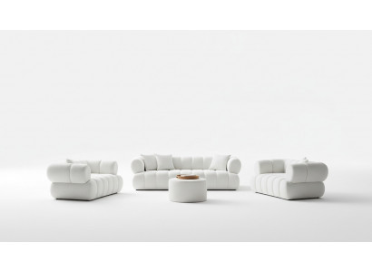 Schlichtes Design – Sofa-Set und Sessel für Ihr Zuhause