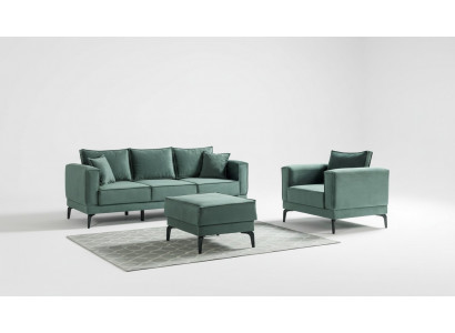 Harmonisches Interieur, stilvolles Set aus Sofa und Sessel