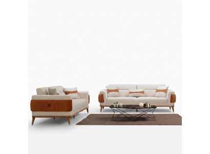 Sofagarnitur in stilvollem Design Atmosphäre von Stil und Wärme