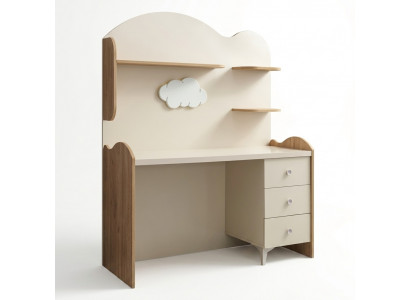 Moderner Beigefarbener Schreibtisch aus Holz für Home Office