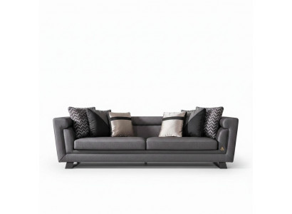 Sofa Couch Stoff Polster Couchen Wohnzimmer Design 4 Sitzer Grau Hochwertig