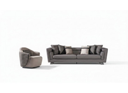 Wohnzimmer Sofagarnitur Grau Dreisitzer Sessel Luxus Couch Set 4 1 Sitzer