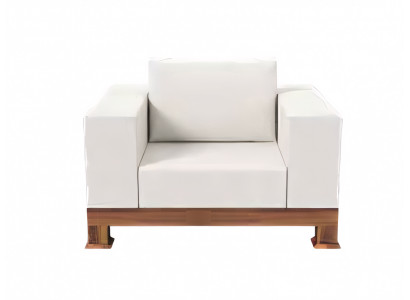 Luxuriöser Sessel Modernes Design Weiß Holzrahmen Wasserabweisend