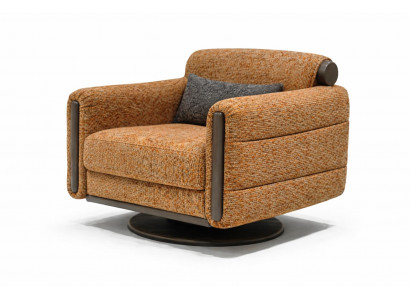 Sessel Moderner Stil Farbe Braun Drehmechanismus Quadratischer Sessel