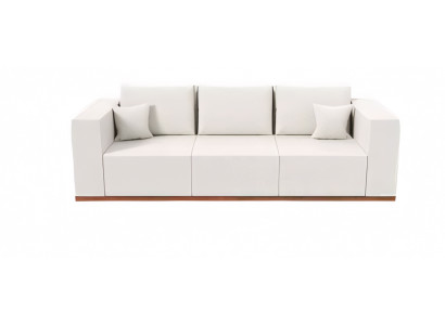 Luxuriöser Weißer 3-Sitzer Edles Wohnzimmer Sofa Textilsofa Möbel