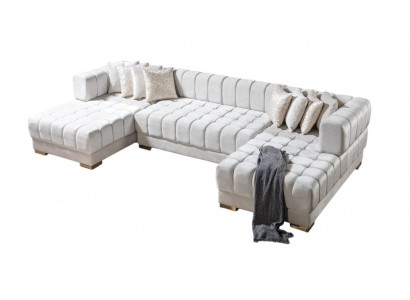 Modernes großes Ecksofa in Beige in U-Form Sofa für das Wohnzimmer