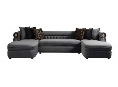 Graues modernes Ecksofa in U-Form großes Sofa  Polstermöbel für zu Hause
