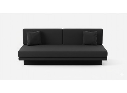 Modernes schwarzes 3-Sitzer-Sofa Minimalistischer Stil Glatte Ecken