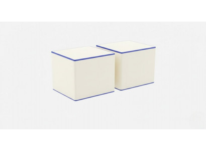 Luxuriöse weiße Hocker Wasserabweisender Stoff Minimalistischer Stil