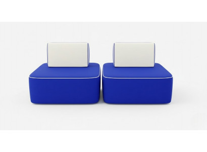 Blaues Sofa-Set  2x Sessel Minimalistischer  Stil Wasserabweisend