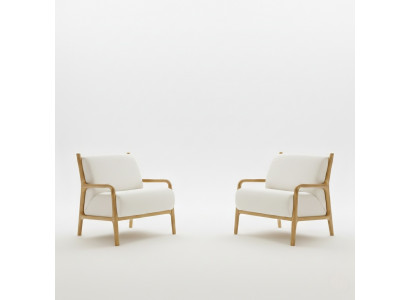 Sessel-Set Modern Style Farbe Weiß Holzbeine Holzrahmen Weicher Sessel
