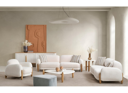 Edles Weißes Sofa Set Designer Textilsofas Luxuriöse Polstercouchen